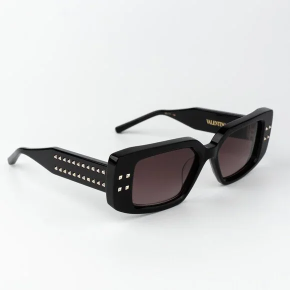 Valentino Men Sunglasses Black Gold Rose Square V - CINQUE VLS-108A-53